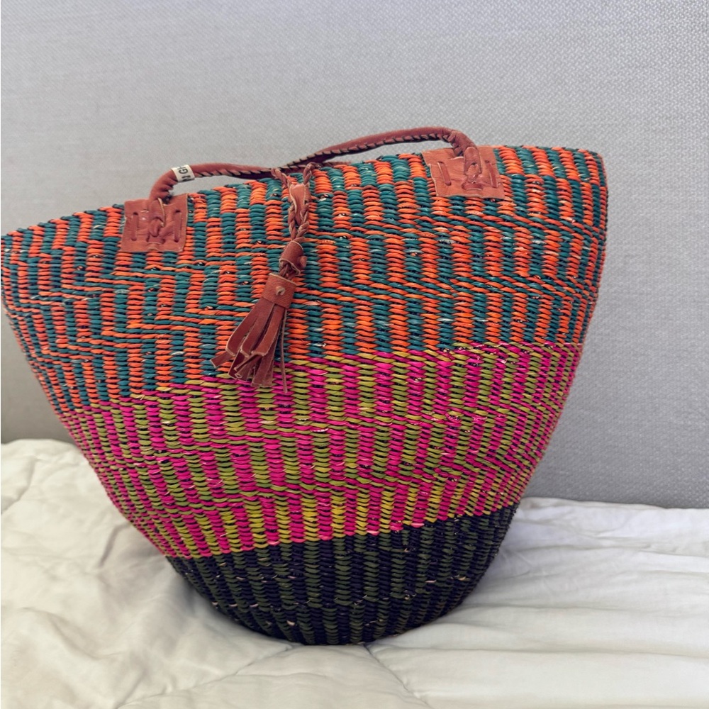 Multicolor Woven Tote Bag